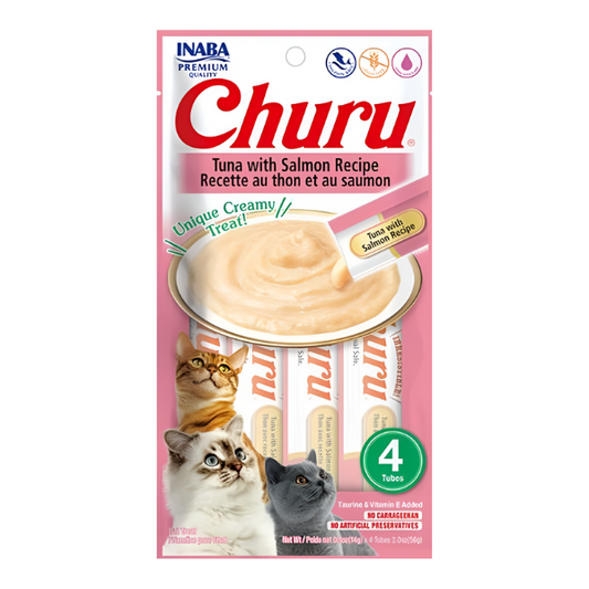 חטיף אינבה צ'ורו לחתול טונה וסלמון CHURU - קטופיה ישראל | מזון וציוד לחתולים Catopia