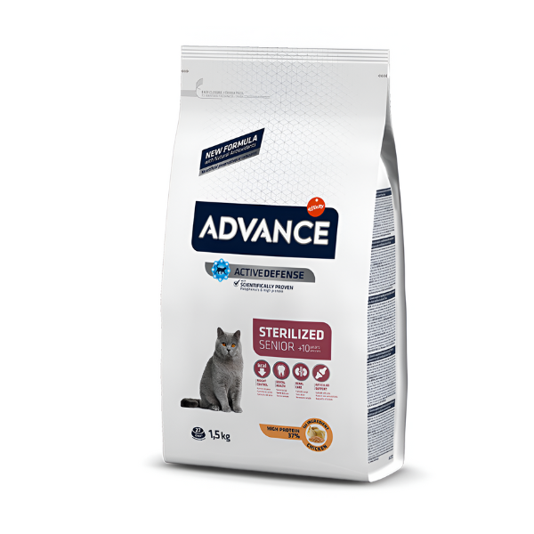 אוכל יבש אדוונס Advance סניור עוף 1.5 ק"ג - קטופיה ישראל | מזון וציוד לחתולים Catopia