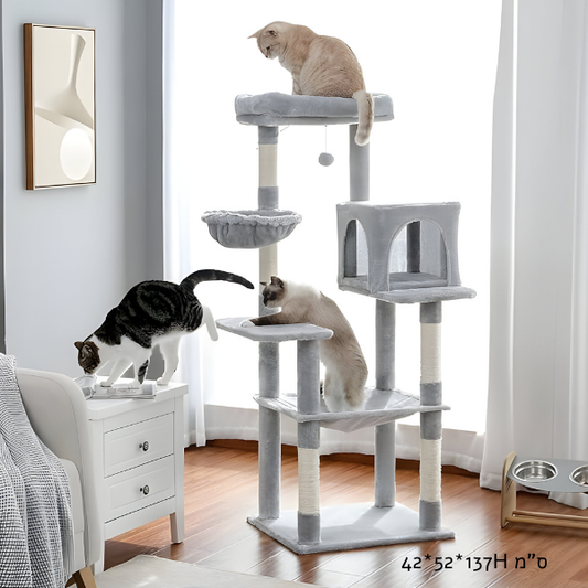 מתקן גירוד 4 קומות 139 ס"מ לחתול