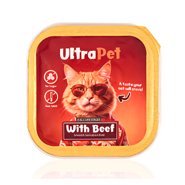 מעדן שימורים לחתול אולטרה-פט ULTRA PET בקר