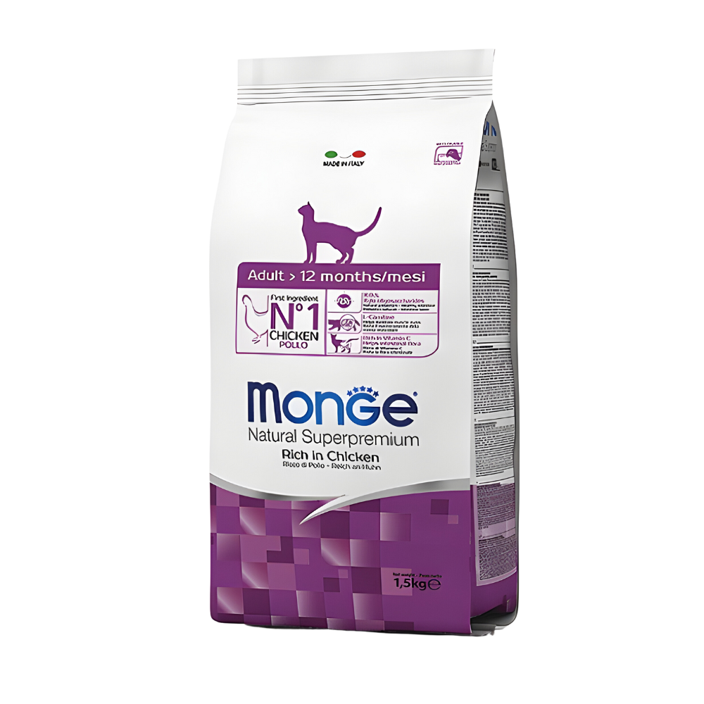 אוכל יבש לחתול בוגר עוף MONGE מונג' 10 ק"ג - קטופיה ישראל | מזון וציוד לחתולים Catopia