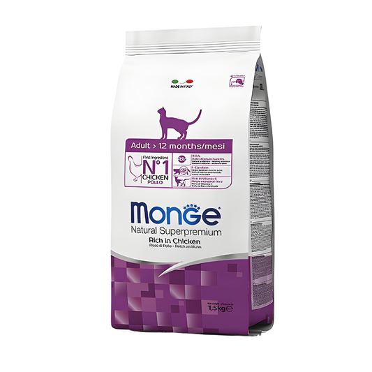 אוכל יבש לחתול בוגר עוף MONGE מונג' 3 ק"ג - קטופיה ישראל | מזון וציוד לחתולים Catopia