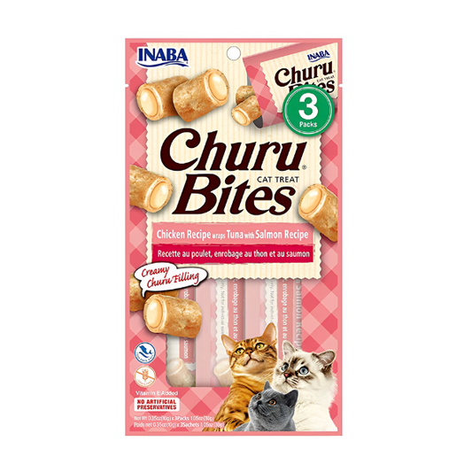 חטיף צ'ורו בייטס לחתול CHURU טונה סלמון ועוף - קטופיה ישראל | מזון וציוד לחתולים Catopia