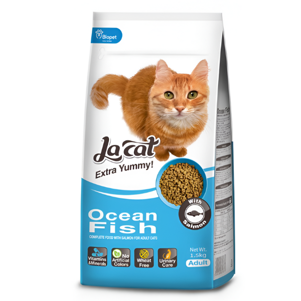 מזון לחתול 7.2 ק"ג בטעם דגים להקט LACAT - קטופיה ישראל | מזון וציוד לחתולים Catopia