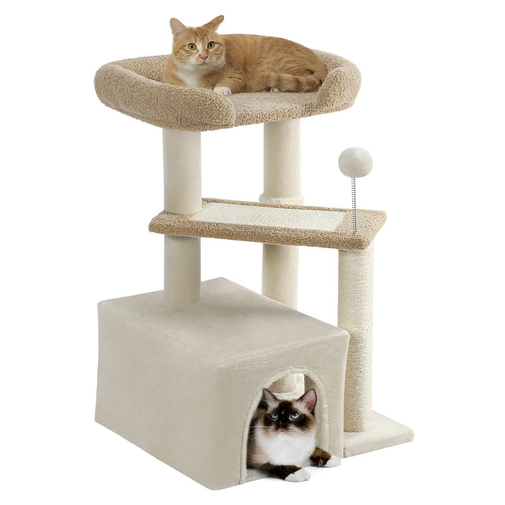 מתקן גירוד לחתול עם ערסל ובית