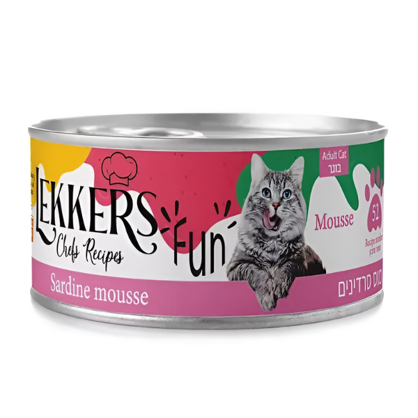 LEKKERS מעדן שימורים לחתול 185 גר' בטעם סרדינים