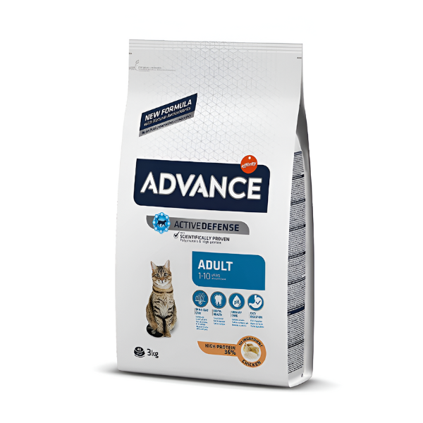 אוכל יבש אדוונס Advance בוגר עוף 3 ק"ג - קטופיה ישראל | מזון וציוד לחתולים Catopia