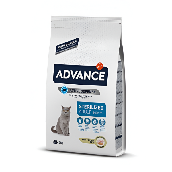 אדוונס Advance אוכל יבש לחתול 3 ק"ג הודו סטרלייזד - קטופיה ישראל | מזון וציוד לחתולים Catopia