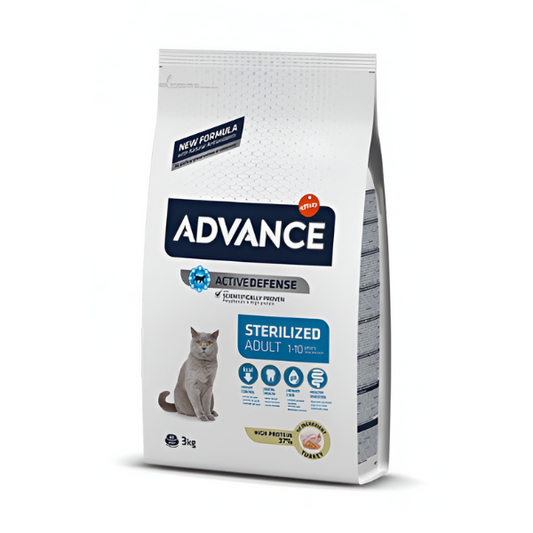 אדוונס Advance אוכל יבש לחתול 3 ק"ג הודו סטרלייזד - קטופיה ישראל | מזון וציוד לחתולים Catopia