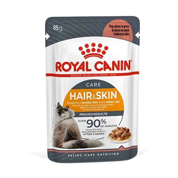 רויאל קנין פאוץ לחתולים HAIR&SKIN 85 גר' - קטופיה ישראל | מזון וציוד לחתולים Catopia