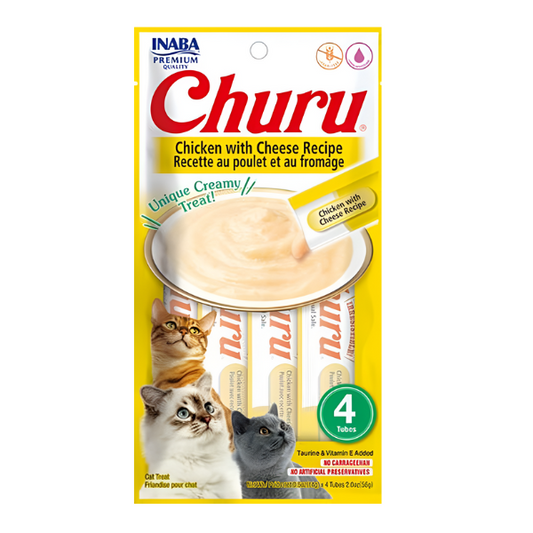 חטיף אינבה צ'ורו לחתול עוף וגבינה CHURU - קטופיה ישראל | מזון וציוד לחתולים Catopia