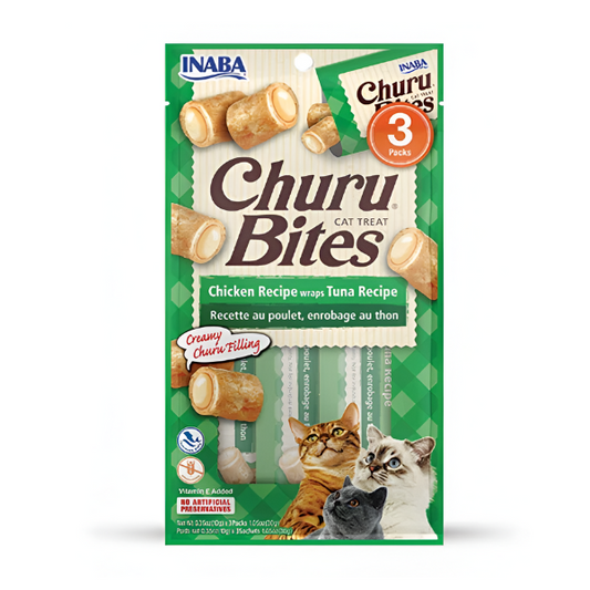 חטיף צ'ורו בייטס לחתול CHURU עוף וטונה - קטופיה ישראל | מזון וציוד לחתולים Catopia