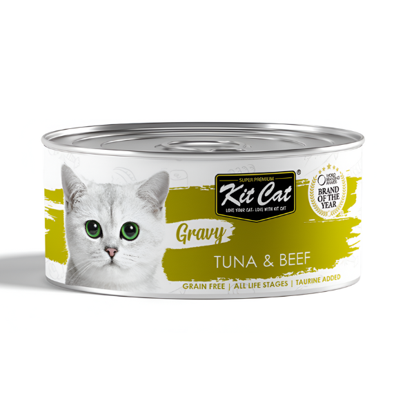 מעדן קיטקט לחתול KITCAT בטעם טונה ובקר - קטופיה ישראל | מזון וציוד לחתולים Catopia