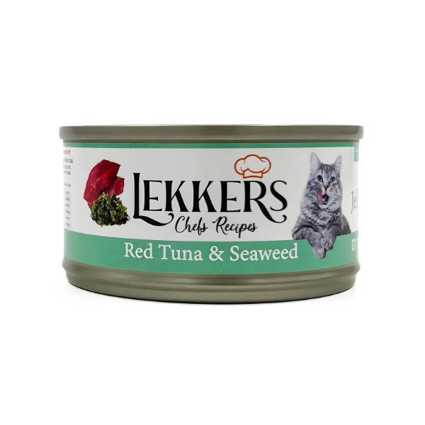מעדן שימורים לחתול LEKKERS טונה אדומה ואצות - קטופיה ישראל | מזון וציוד לחתולים Catopia