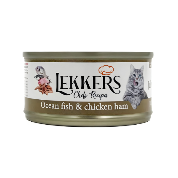 מעדן שימורים לחתול LEKKERS דגי ים ובייקון - קטופיה ישראל | מזון וציוד לחתולים Catopia