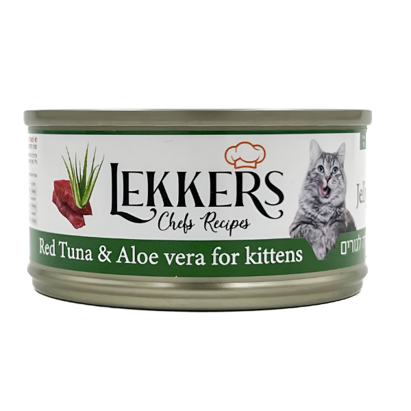 מעדן שימורים לגורי חתולים LEKKERS טונה אדומה ואלוורה - קטופיה ישראל | מזון וציוד לחתולים Catopia