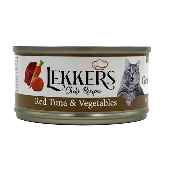 מעדן שימורים לחתול LEKKERS טונה אדומה וירקות - קטופיה ישראל | מזון וציוד לחתולים Catopia