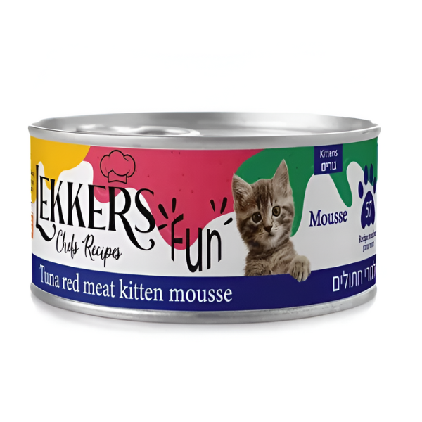 LEKKERS מעדן שימורים לגורי חתולים 185 גר' בטעם טונה אדומה