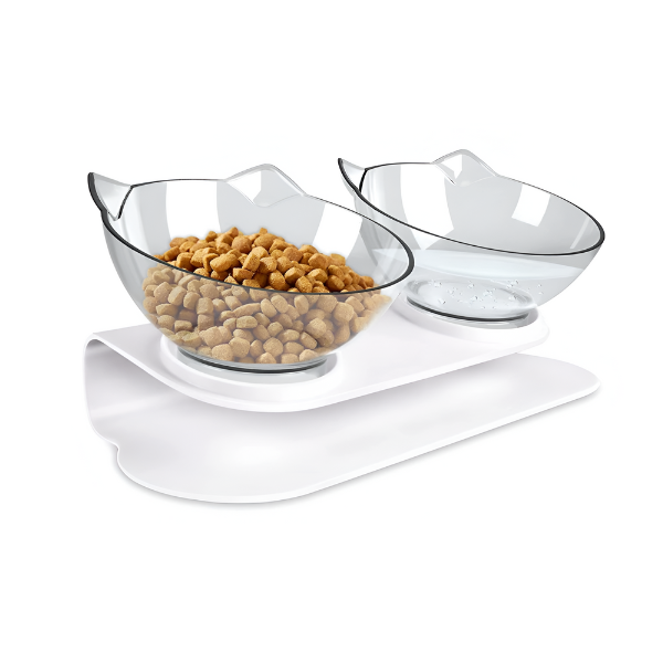 זוג קערות האכלה מעוצבות לחתול - קטופיה ישראל | מזון וציוד לחתולים Catopia