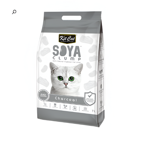 חול מתגבש סויה לחתול KITCAT פחם - קטופיה ישראל | מזון וציוד לחתולים Catopia