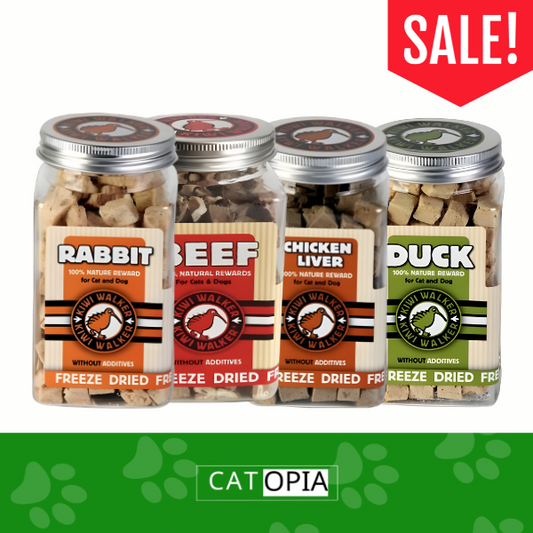 KIWI WALKER מארז 4 יחידות חטיפים מיובשים ב-4 טעמים. - קטופיה ישראל | מזון וציוד לחתולים Catopia