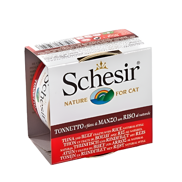 מעדן שימורים SCHEZIR בטעם טונה בקר ואורז - קטופיה ישראל | מזון וציוד לחתולים Catopia