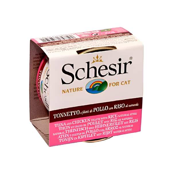 מעדן שימורים SCHEZIR בטעם טונה עוף ואורז - קטופיה ישראל | מזון וציוד לחתולים Catopia