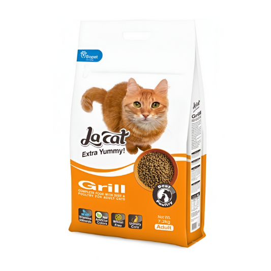 מזון לחתול 2.85 ק"ג בטעם גריל להקט LACAT