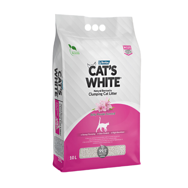 חול מתגבש לחתול בריח בייבי פאודר CAT'S WHITE