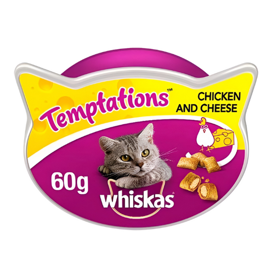 כריות WHISKAS לחתול 60 גר' עוף וגבינה