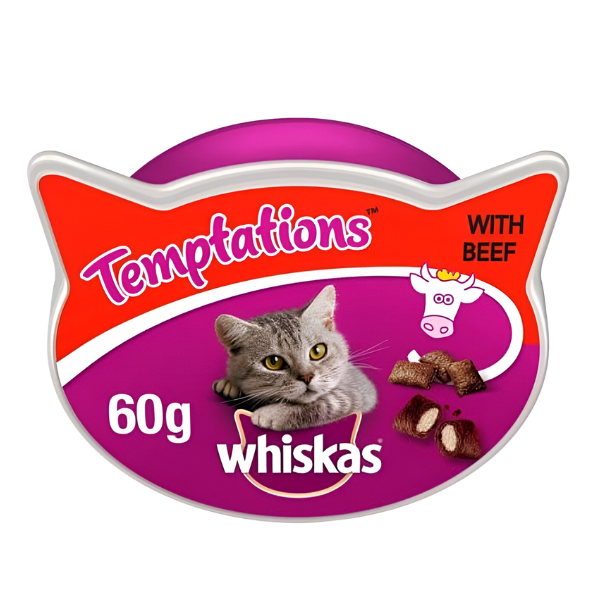 כריות WHISKAS לחתול 60 גר' בקר