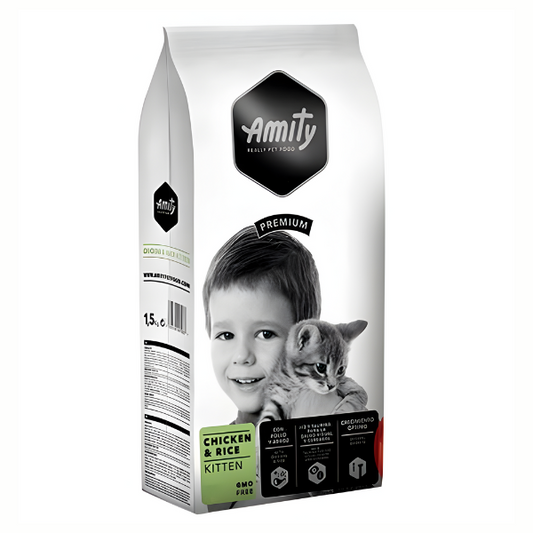 אוכל  לגורי חתולים AMITY PREMIUM עוף ואורז